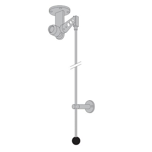 Zugstangenventil für Notduschen zur Deckenmontage Aufputz mit Zugstange und Halterung