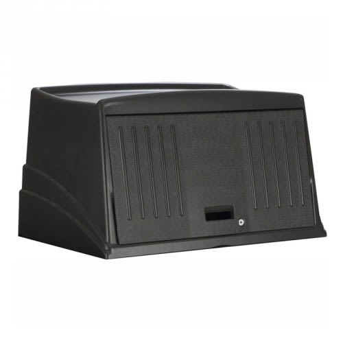 Schutzabdeckung für Hotelwagen aus schwarzem Kunststoff von Rubbermaid