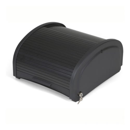 Sicherheitsfach mit Schloss für Hotelwagen von Rubbermaid, schwarzes abschließbares Fach