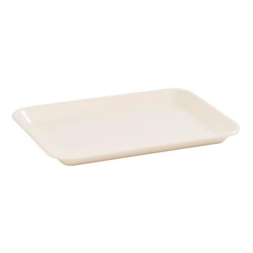 Weiße rechteckige Schaufensterschale aus Kunststoff