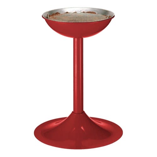 Roter Standascher LOLA mit halbrunder Ascherschale und Sieb