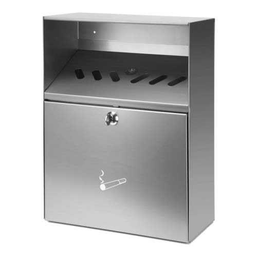 Edelstahl Wandaschenbecher mit Dach und Schließmechanismus