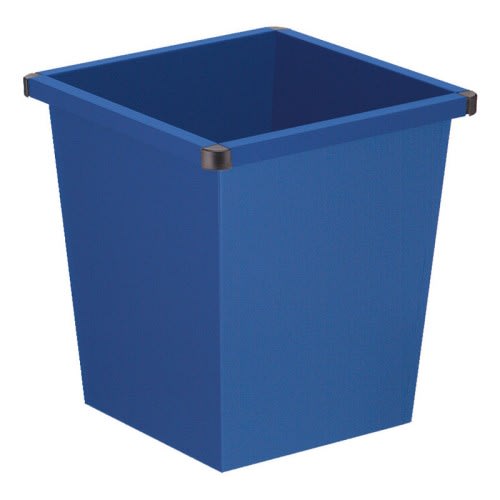 Kegelförmiger blauer Papierkorb mit Stoßecken, viereckig, 27 Liter Fassungsvermögen