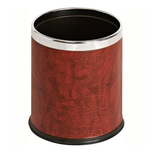 Doppelwandiger Papierkorb in Lederoptik, rund - Inhalt 10 Liter