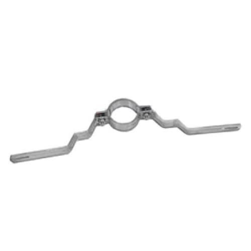 Gekröpfte Rohrschelle aus Metall zur Rohrbefestigung