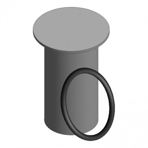 Abdeckkappe für Bodenhülse ECONOMY mit Dichtungsring, graue Schutzkappe für Bodeneinlass