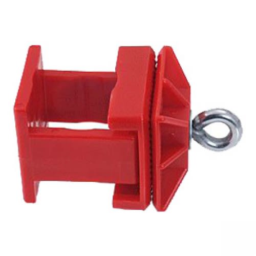 Rote Klemmschelle K1 für Vierkantrohr mit Metallöse