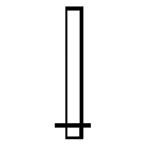 Rohrmast zum Einbetonieren aus Metall mit quadratischem Querschnitt