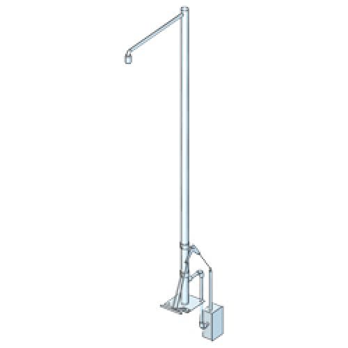 Frostsichere Notdusche mit Unterflurauslösung und Bodenmontage aus Edelstahl