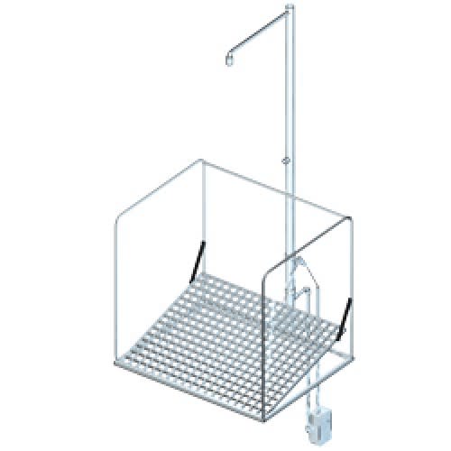 Frostsichere Notdusche mit umliegendem Schutzkorb und Unterflurauslösung, Sicherheitsdusche für den Arbeitsschutz