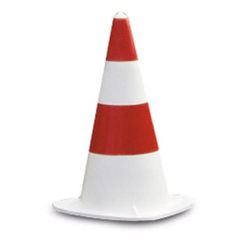 Leitkegel EUROPA mit roten und weißen Streifen, Verkehrsleitkegel aus Kunststoff