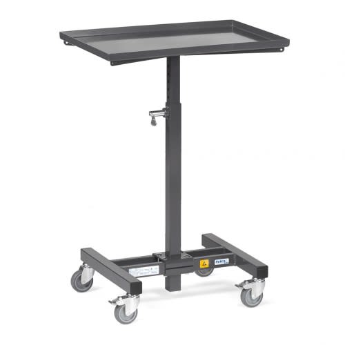 FETRA ESD-Materialständer 1890 mit Stahlblechplattform und vier Rollen, Tragkraft 150 kg