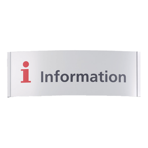 ORLANDO Etagenwegweiser mit rotem Informationssymbol und Schriftzug Information