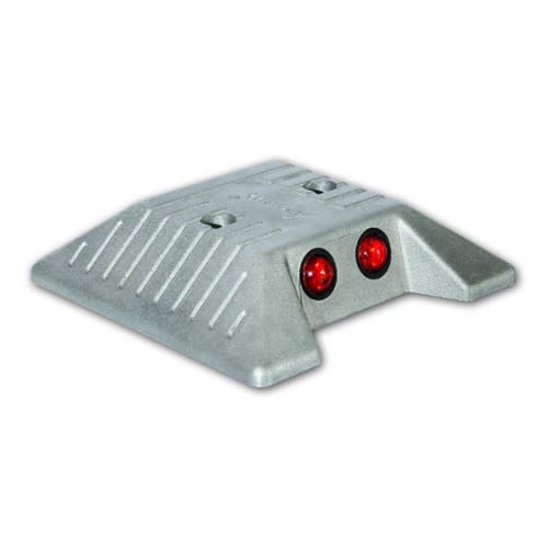 Markierungsnagel aus Aluminium mit zwei roten Reflektoren