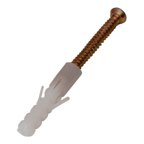 Schraube und Dübel für Markierungsnägel aus Metall und Kunststoff