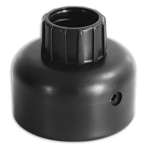 Schwarzer Flexipfosten-Adapter aus Kunststoff mit Gewinde