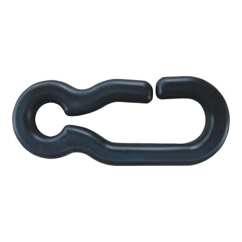 Schwarzer Universalhaken aus Kunststoff für Kunststoffketten