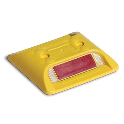 5x gelber Markierungsnagel Typ II mit rotem Reflektor