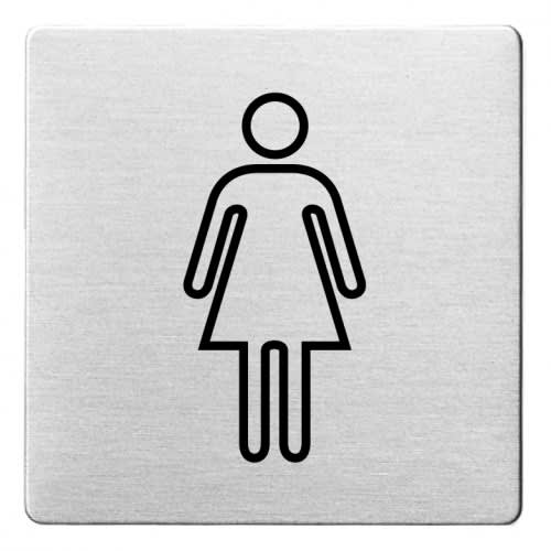 Piktogramm Damen mit abgerundeten Ecken Motiv 2 auf Metallplatte