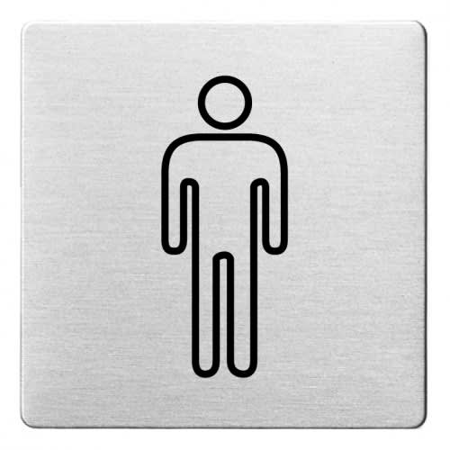 Piktogramm Herren Symbol mit abgerundeten Ecken auf Metallplatte