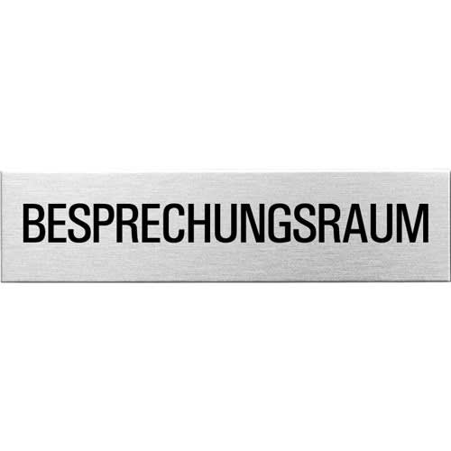 Eckiges Textschild mit der Aufschrift Besprechungsraum aus Metall