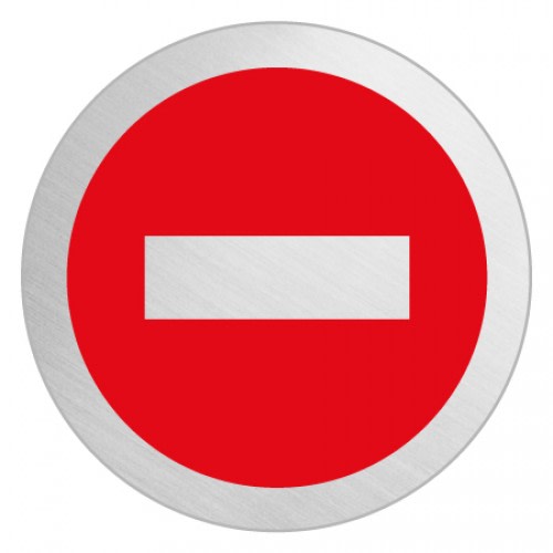 Rundes Piktogramm Durchgang verboten mit rotem Kreis und weißem Querbalken