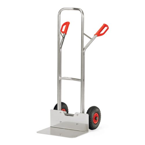 FETRA Alukarre A1326L mit großer Schaufel und Tragkraft 200 kg, Transportkarre mit roten Griffen und Luftreifen