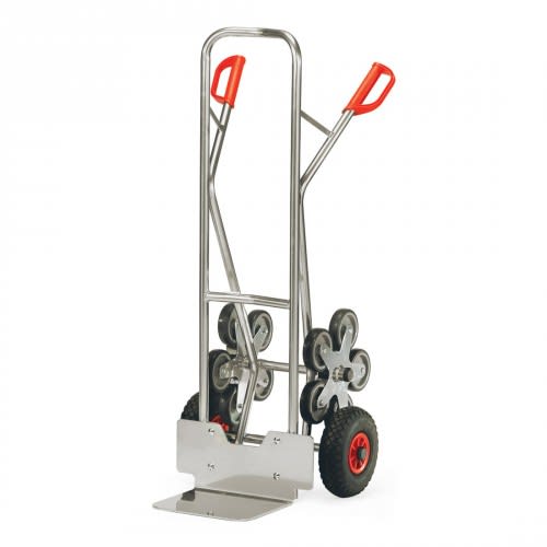 FETRA Alu-Treppenkarre AK1327 mit kleiner Schaufel, Luftbereifung und Treppensternen, Tragkraft 200 kg