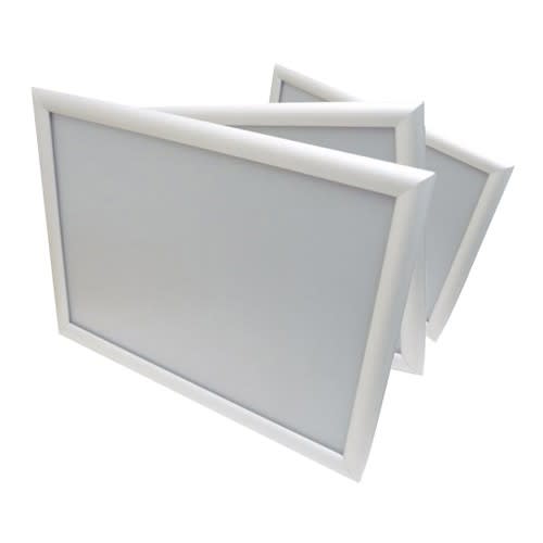 Alu-Klapprahmen in weiß, rechteckig, mit schmalem Rahmen für Plakate und Poster