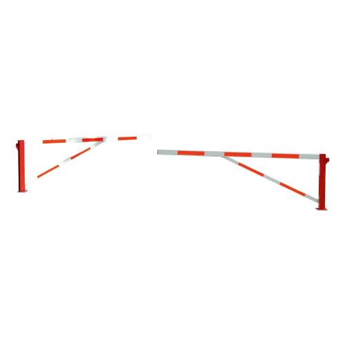 Gatterschranke COMPACT in rot-weiß, Schranke mit Gitterstreben zur Absperrung von Zufahrten