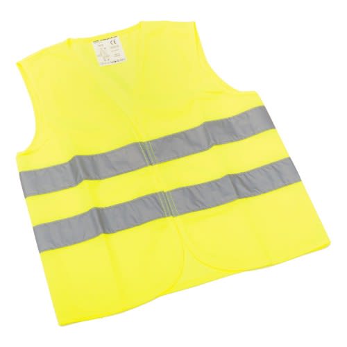 Gelbe Warnweste aus Polyester für Kinder mit reflektierenden Streifen