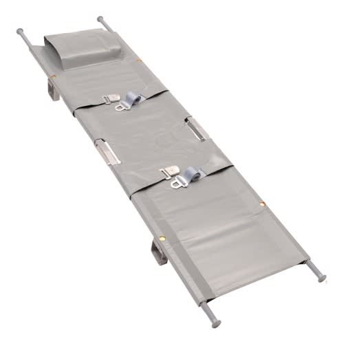 Krankentrage N graue medizinische Trage mit Gurten und Kopfstütze