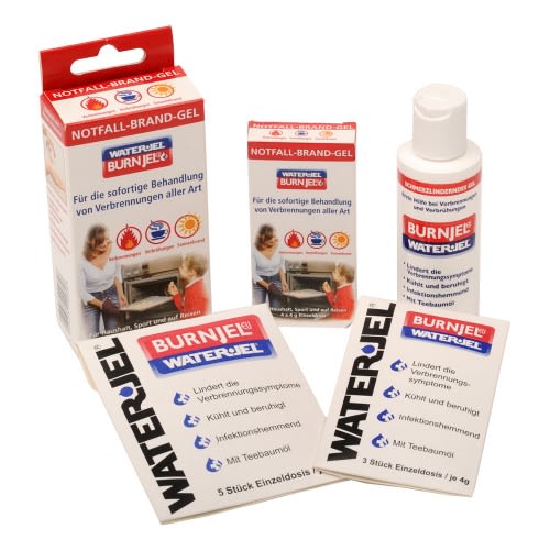 Brandwundengel Waterjel Notfall-Brand-Gel zur sofortigen Behandlung von Verbrennungen mit Verpackung und Einzelportionen