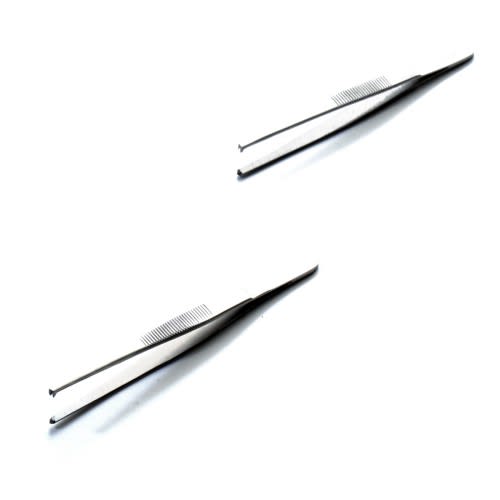 Chirurgische Pinzette aus Edelstahl mit feiner Spitze und Riffelung