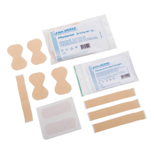 Pflasterset 120-teilig mit verschiedenen Pflasterformen und Verpackungen von Leina-Werke