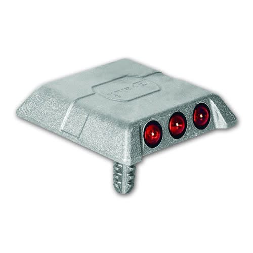 Markierungsnagel aus Aluminium mit Schaft Typ I mit drei roten Reflektoren