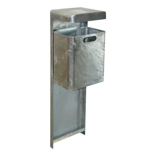 Rechteckiger Abfallbehälter MONDO aus Metall mit Abdeckhaube und 35 Liter Fassungsvermögen