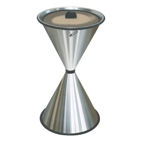 Standascher DIABOLO LIGHT aus Edelstahl mit Ascherschale und Sieb, kegelförmiger Aschenbecher