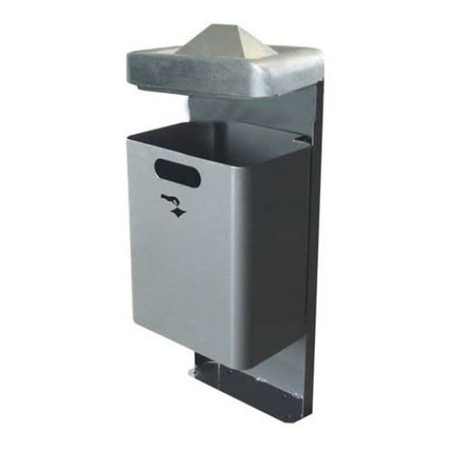 Abfallbehälter aus Metall mit integriertem Ascher und 35 Liter Fassungsvermögen, Modell MONDO