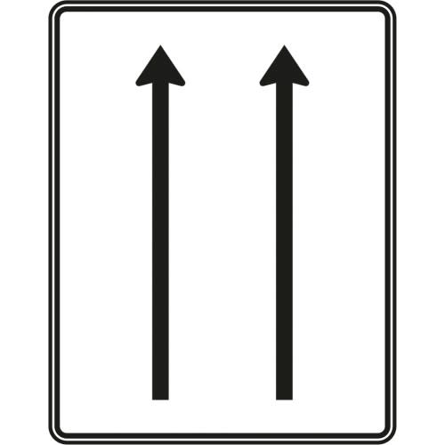 Fahrstreifentafel ohne Gegenverkehr mit zwei Fahrstreifen in Fahrtrichtung, Verkehrszeichen VZ 521-30