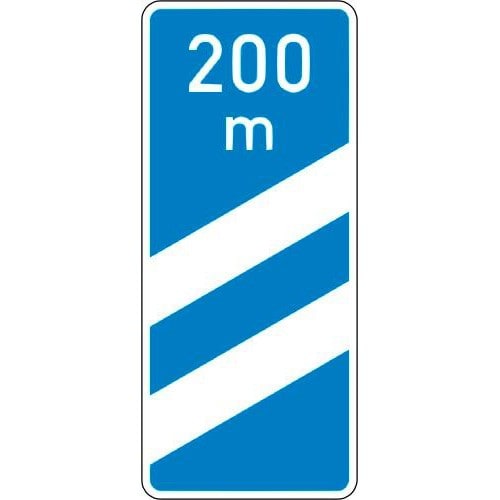 Ankündigungsbake zweistreifig Verkehrszeichen VZ 450-51 mit 200 Meter Markierung