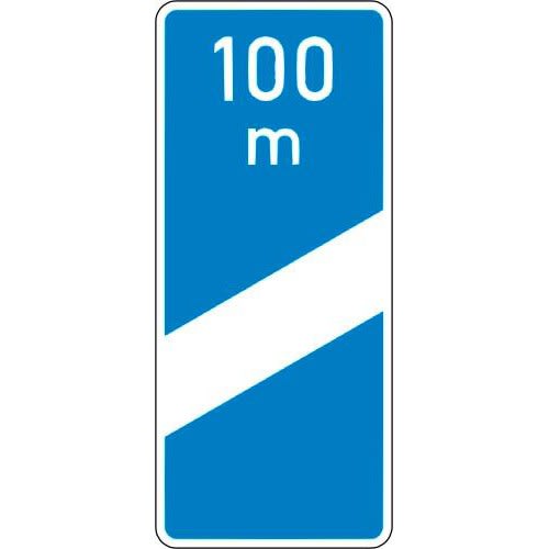 Ankündigungsbake einstreifig Verkehrszeichen VZ 450-50 mit 100 Meter Markierung