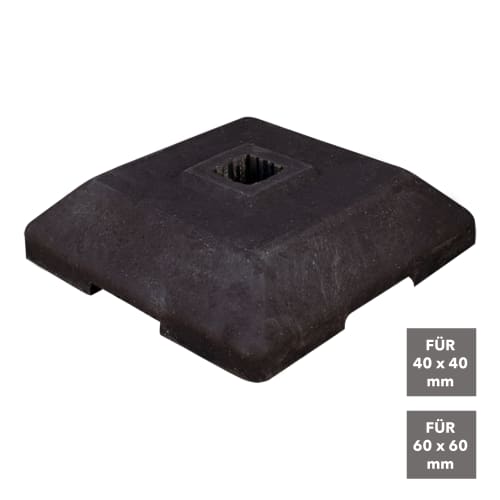 Bakenständerfußplatte 12 kg mit Einstecktasche für 60 x 60 mm oder 40 x 40 mm