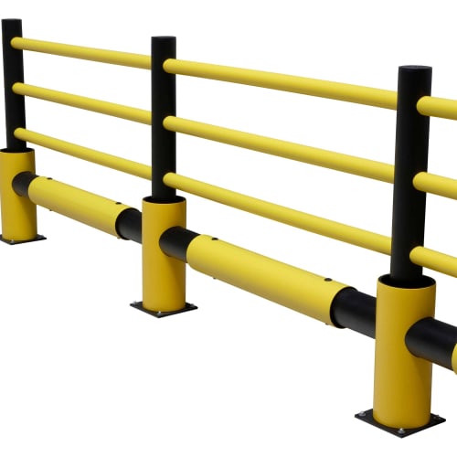 d-flexx® Flexible Verkehrsbarriere Plus Echo gelb-schwarz aus Kunststoff und Metall