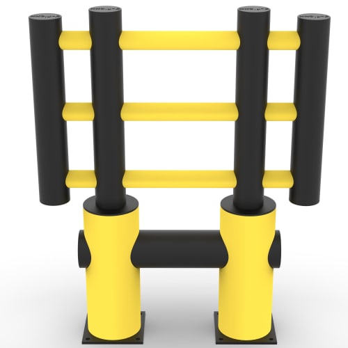 d-flexx® flexibles Maschinenschutzgitter Set Kilo in schwarz und gelb