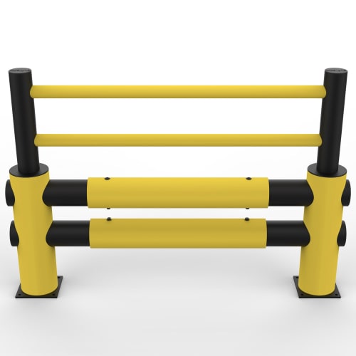 d-flexx® Flexible Verkehrsbarriere Lima in gelb und schwarz, Schutzbarriere aus robustem Material