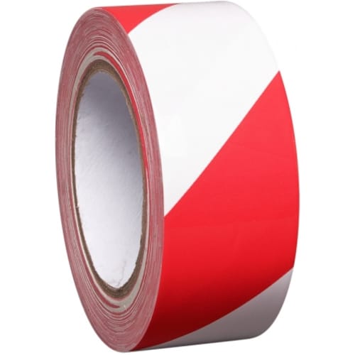 Bodenmarkierungsband, rot/weiß 50 mm x 33 m