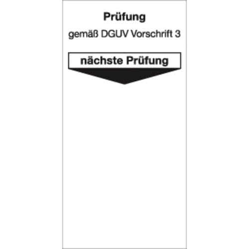10x Grundplakette Prüfung gemäß DGUV Vorschrift 3, Weiß, 80 x 40 mm, Folie