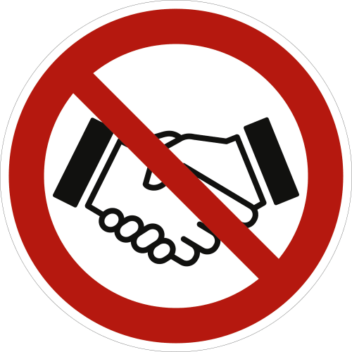 Verbotszeichen Bitte nicht Händeschütteln (praxisbewährt)