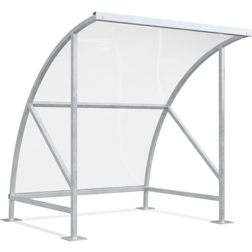 Überdachung Modell Bamberg aus Metall mit transparentem Dach und seitlichen Stützen